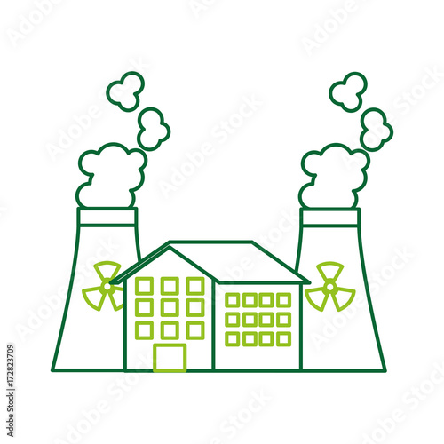 industrial the nuclear power plant and factory reactor tower vector illustration