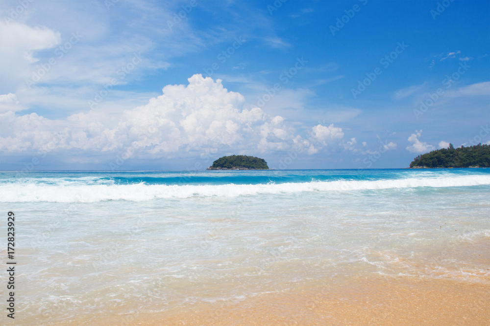 Beach wave island background