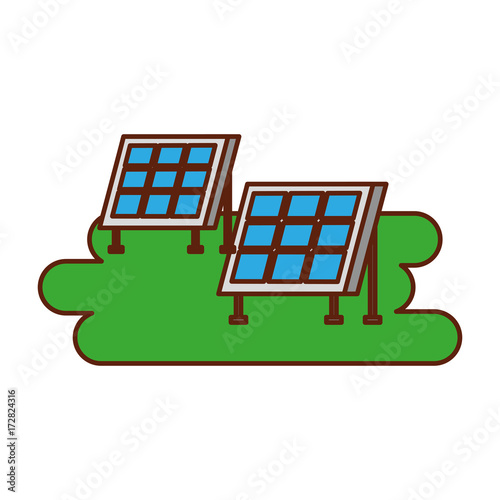 solar panel modern technologies alternative energy sources vector illustration