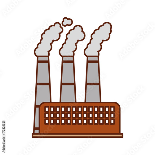 industry factory building plant and factory power and smoke vector illustration