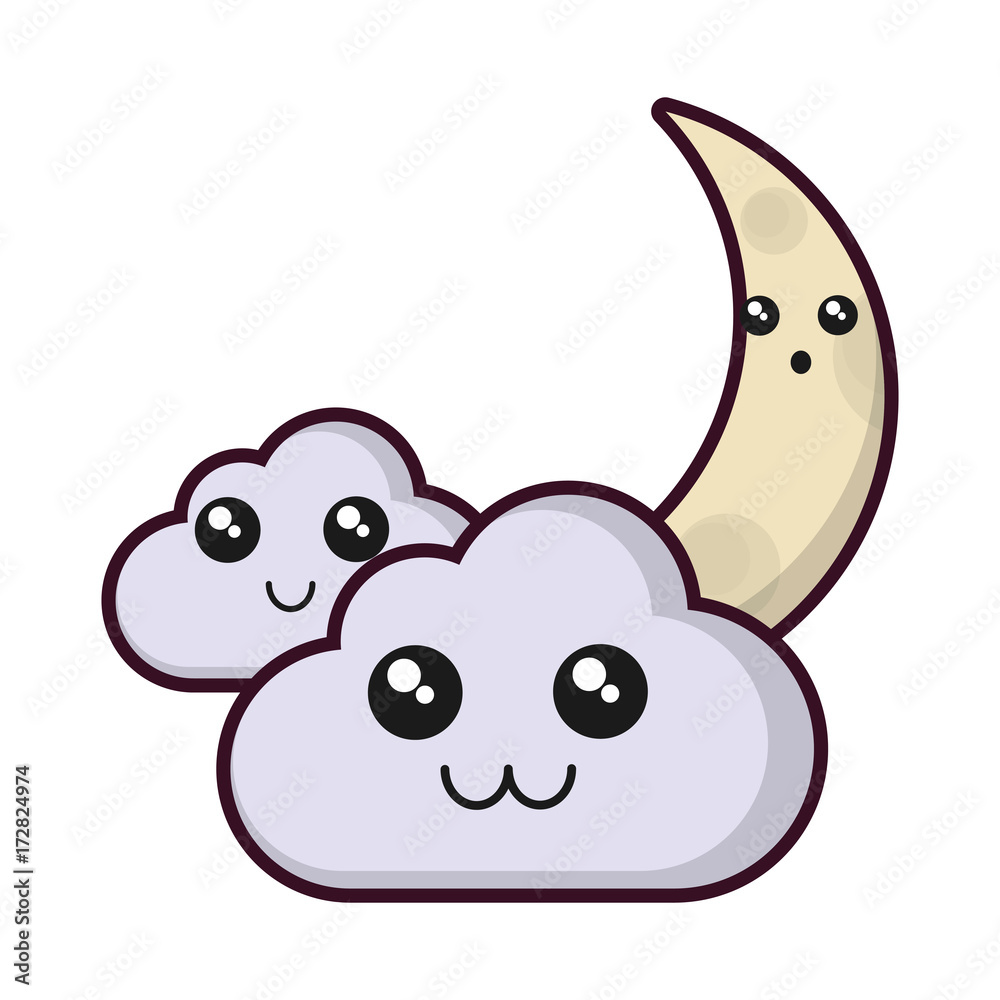 Fototapeta premium moon and cloud icon