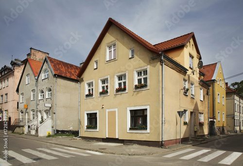 Old street in Morag. Poland 