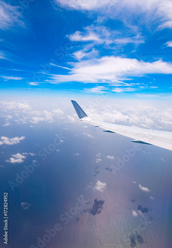 Fotografie the view from the window of a passenger plane