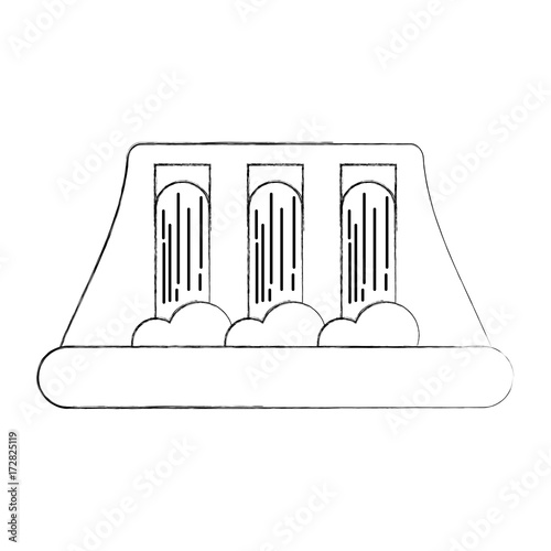hydroelectricity power station alternative energy concept vector illustration