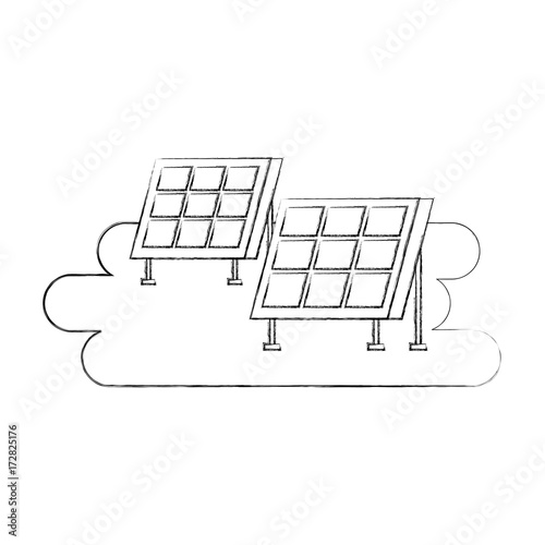 solar panel modern technologies alternative energy sources vector illustration