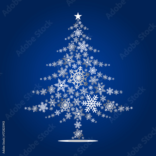 Arbre de Noël Flocons Bleu