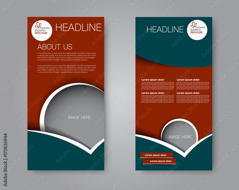 Vector flyer and leaflet design. Set of two side brochure templates ...