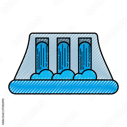 hydroelectricity power station alternative energy concept vector illustration