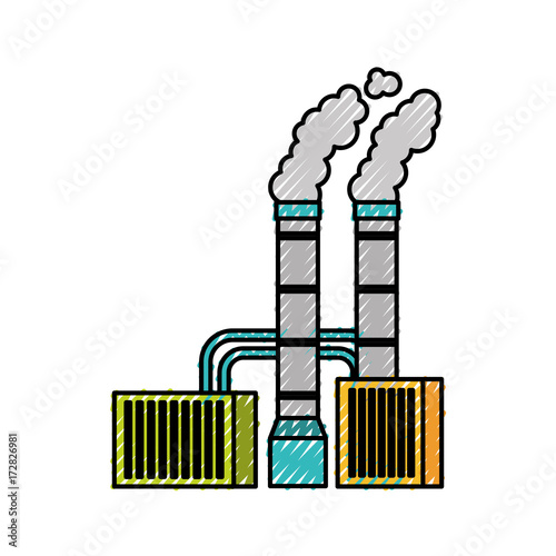 pollution from factory smoking industrial concept vector illustration