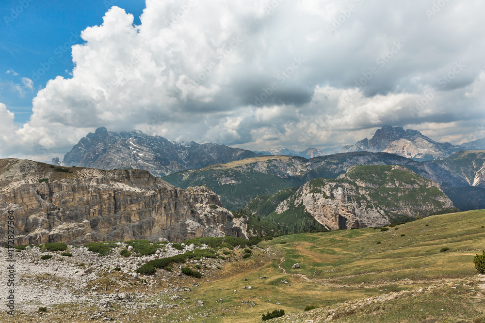 panorama of the dolomite Alps Tre Cime di Lavaredo
