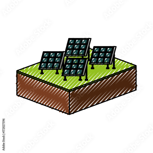 solar panel modern technologies alternative energy sources vector illustration