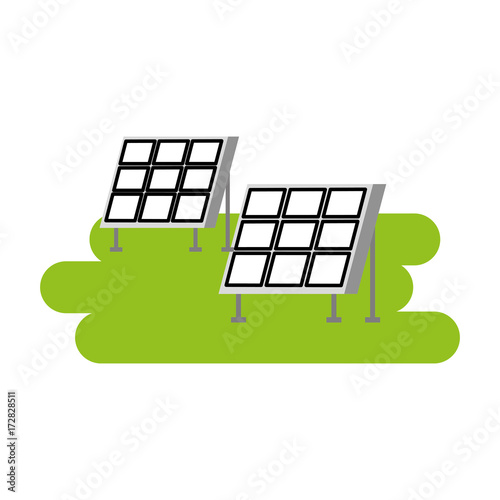 solar panel modern technologies alternative energy sources vector illustration