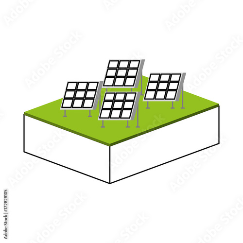 solar panel modern technologies alternative energy sources vector illustration