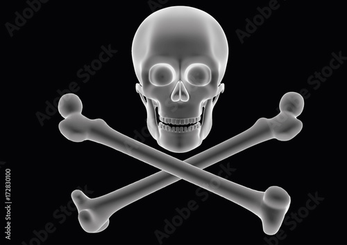 pirate flag with skull and cross bones over a black background jolly roger