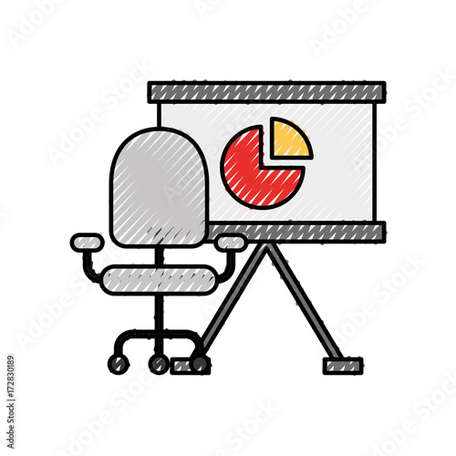 business armchair board presentation office equipment vector illustration