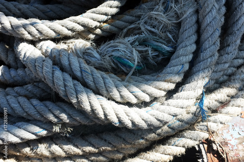Nautical white rope with light and shadow effect