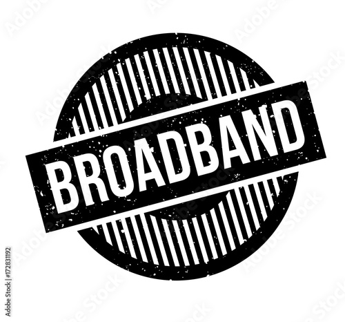 Broadband rubber stamp. Grunge design with dust scratches. Effects can be easily removed for a clean, crisp look. Color is easily changed.