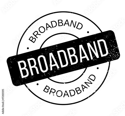 Broadband rubber stamp. Grunge design with dust scratches. Effects can be easily removed for a clean, crisp look. Color is easily changed.