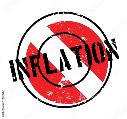 Inflation rubber stamp. Grunge design with dust scratches. Effects can be easily removed for a clean, crisp look. Color is easily changed.