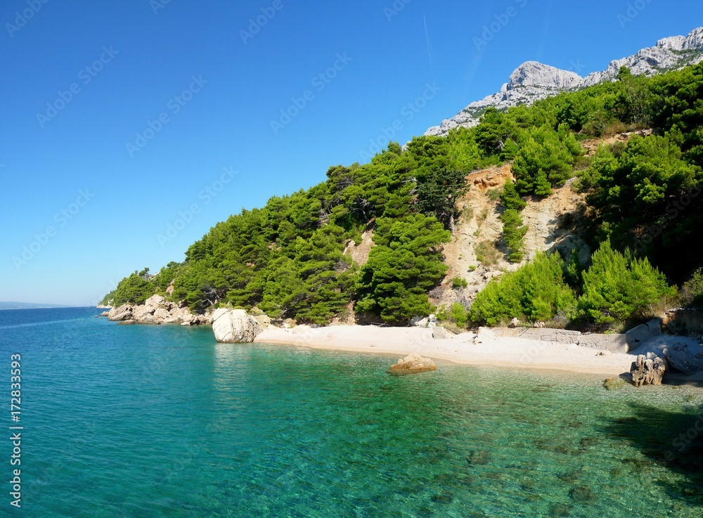 Typical beautiful blue sea in Croatia