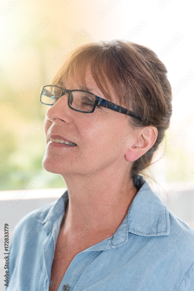 Portrait of mature woman, light effect Portrait of mature woman, light effect