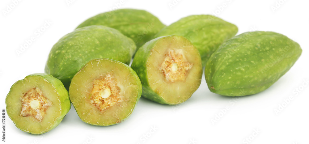Fresh green medicinal haritaki fruits Fresh green medicinal haritaki fruits