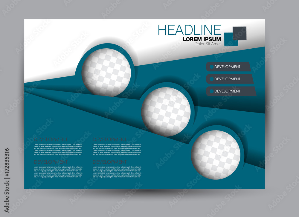 Flyer, brochure, billboard template design landscape orientation for education, presentation, website. Blue color. Editable vector illustration. Flyer, brochure, billboard template design landscape orientation for education, presentation, website. Blue color. Editable vector illustration.
