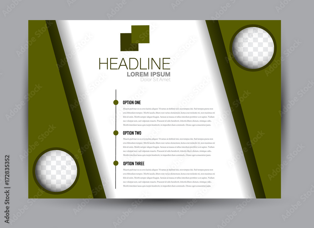 Flyer, brochure, billboard template design landscape orientation for education, presentation, website. Green color. Editable vector illustration. Flyer, brochure, billboard template design landscape orientation for education, presentation, website. Green color. Editable vector illustration.