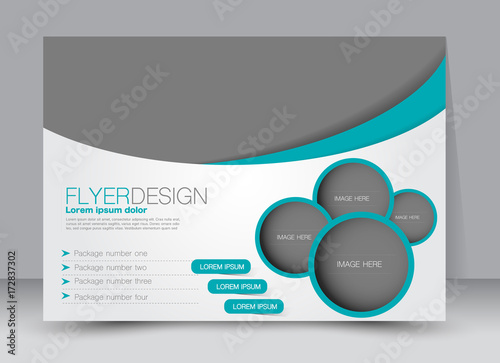 Flyer, brochure, billboard template design landscape orientation for education, presentation, website. Green color. Editable vector illustration.