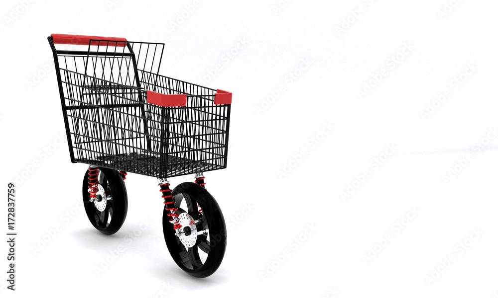 Dark speed shopping car, 3d
