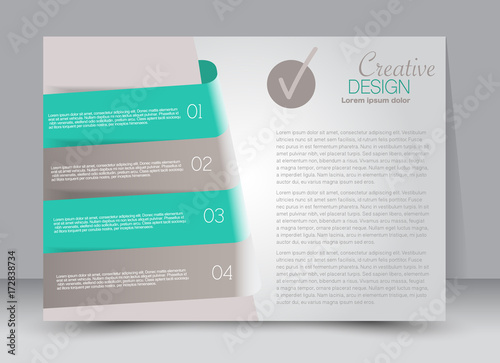 Flyer, brochure, billboard template design landscape orientation for education, presentation, website. Green color. Editable vector illustration.