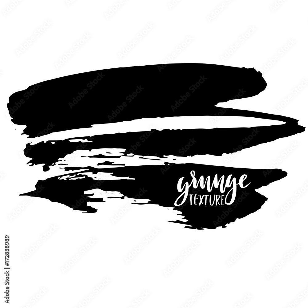 Ink vector brush stroke. Vector illustration. Grunge hand drawn watercolor texture. Space for text.