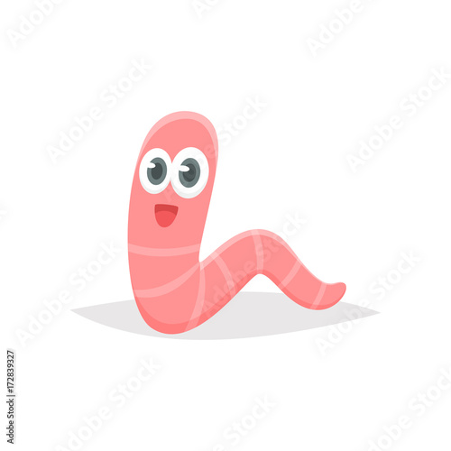 Cartoon worm vector isolated illustration