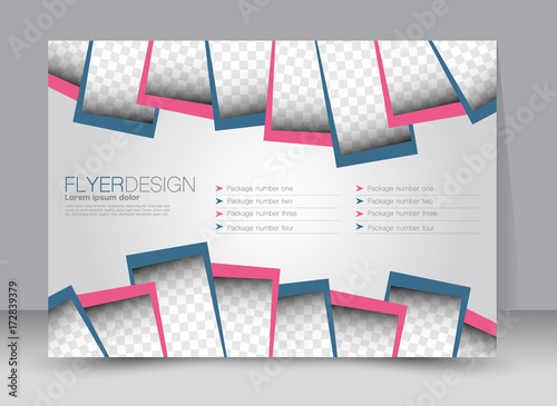 Flyer, brochure, billboard template design landscape orientation for education, presentation, website. Blue and pinkcolor. Editable vector illustration.