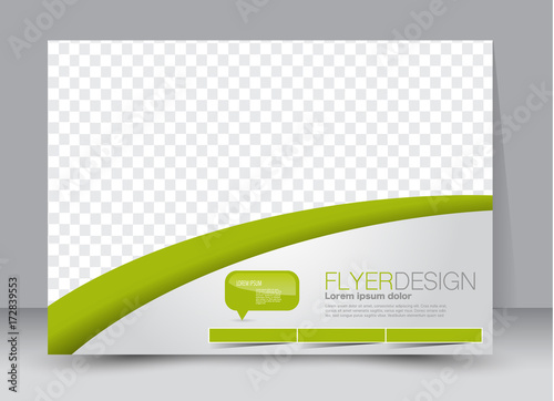 Flyer, brochure, billboard template design landscape orientation for education, presentation, website. Green and brown color. Editable vector illustration.