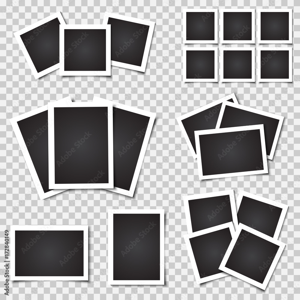 Collection of blank photo frames with shadow. Different sizes Collection of blank photo frames with shadow. Different sizes