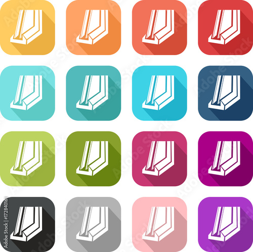 Icône colorée de fenêtre avec double vitre