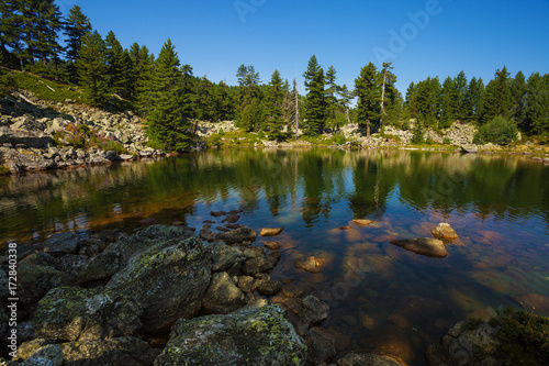 Fototapeta Naklejka Na Ścianę i Meble -  Amazing view of Hridsko Lake in the mountains of Montenegro