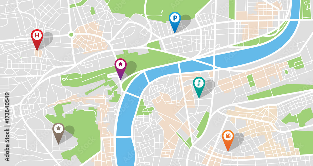 Fototapeta premium Mapa miasta