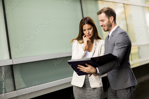 Young business people talki...