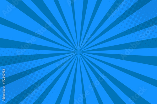 Pop art blue background.