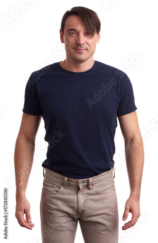 handsome sporty smiling man isolated