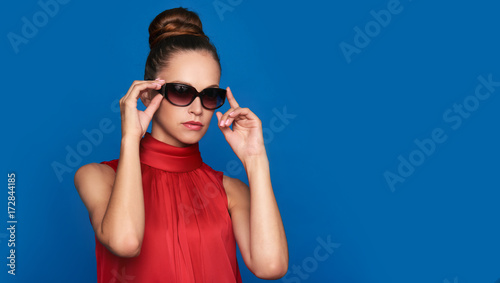 young beautiful lady in sunglasses