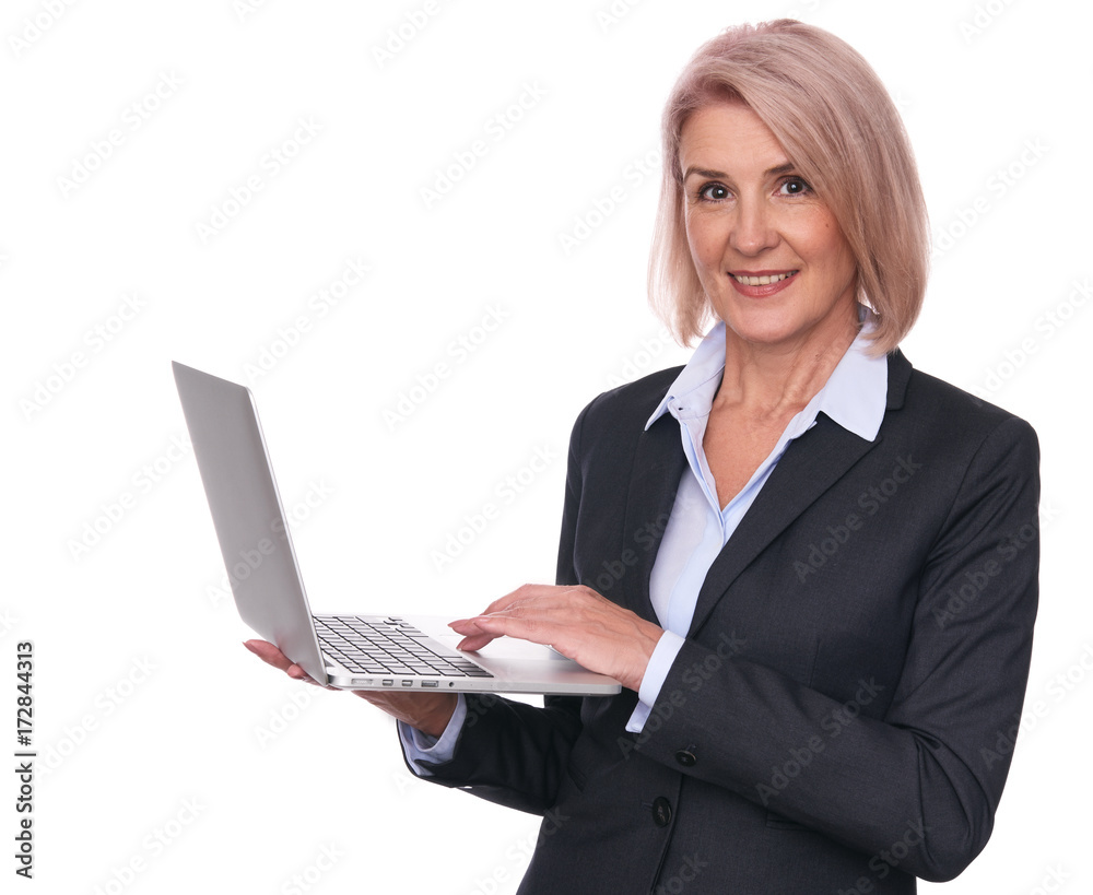 beautiful senior businesswoman with laptop beautiful senior businesswoman with laptop