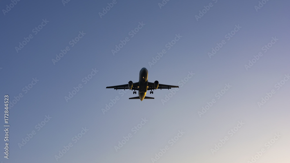passenger airplane taking off composition photography