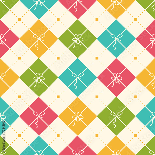 Seamless vector pattern with gift boxes
