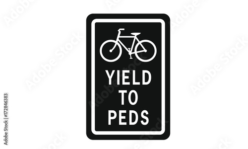 Yield to peds warning sign