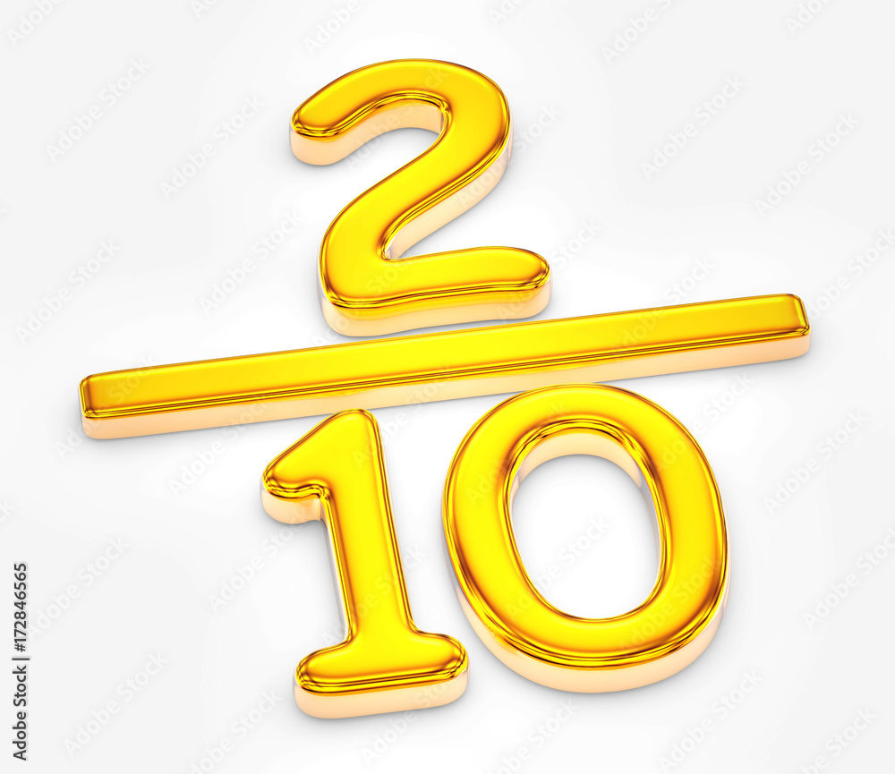 Golden score of two out of ten illustration Golden score of two out of ten illustration