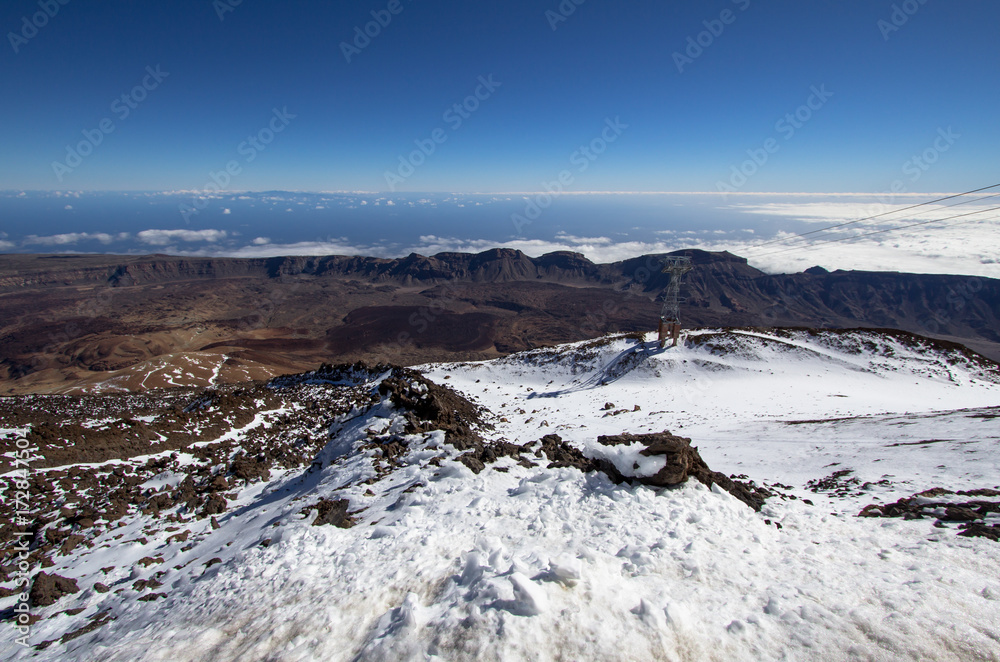 Panorama view from volcano Teide on Tenerife, Spain