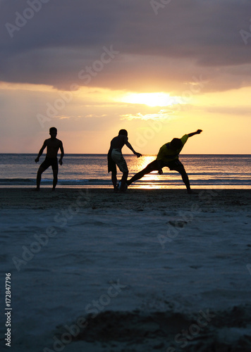Soccer players on the beach, Ko Lanta, Thailand